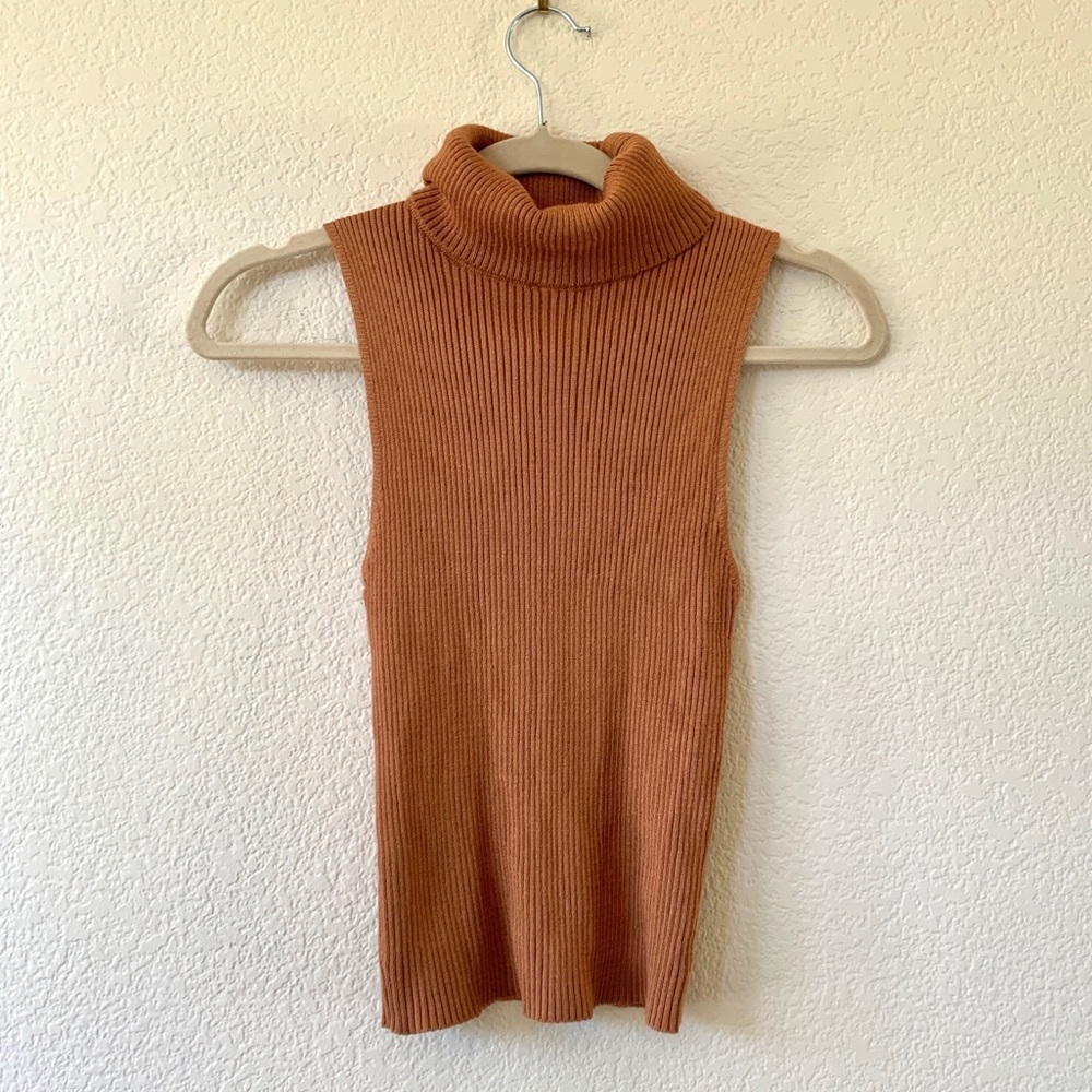 Kendall & Kylie Sleeveless Turtleneck Top